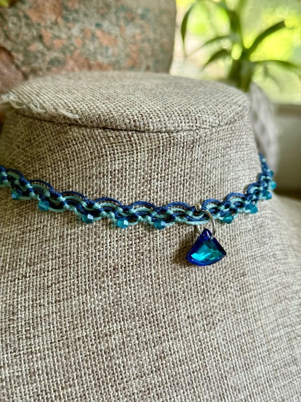 Boho Micro Macrame Choker Necklace - Picture 4 of 5